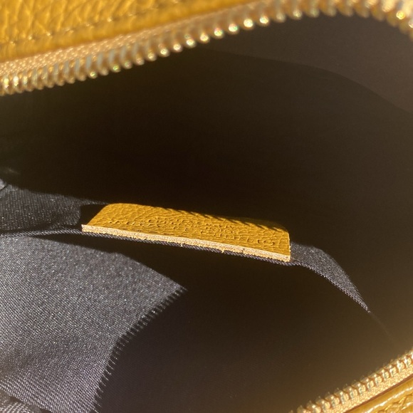 Mustard Genuine Italian Leather Crossbody Camera Bag - Picture 5 of 6